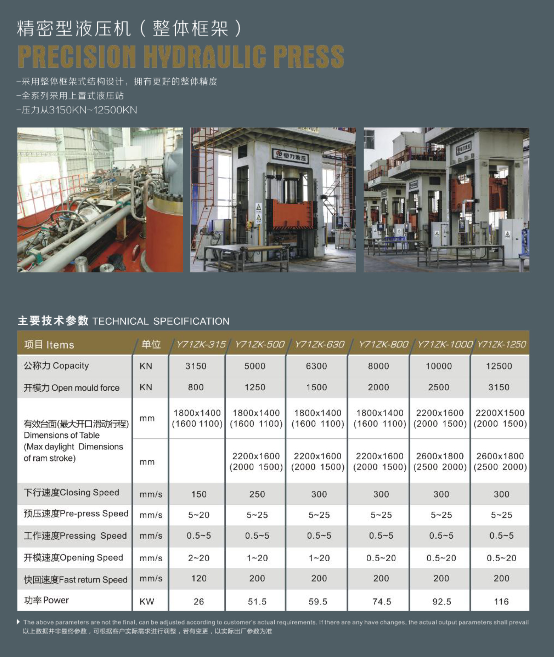 02-overall frame-type precision hydraulic machine-1